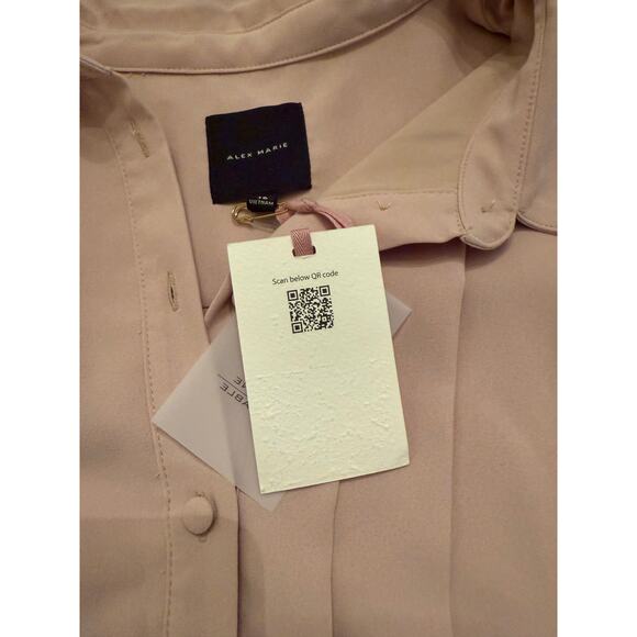 NEW Alex Marie Women's Sand Long Sleeve Jesse Button Up Dress Size 16 - Picture 7 of 12